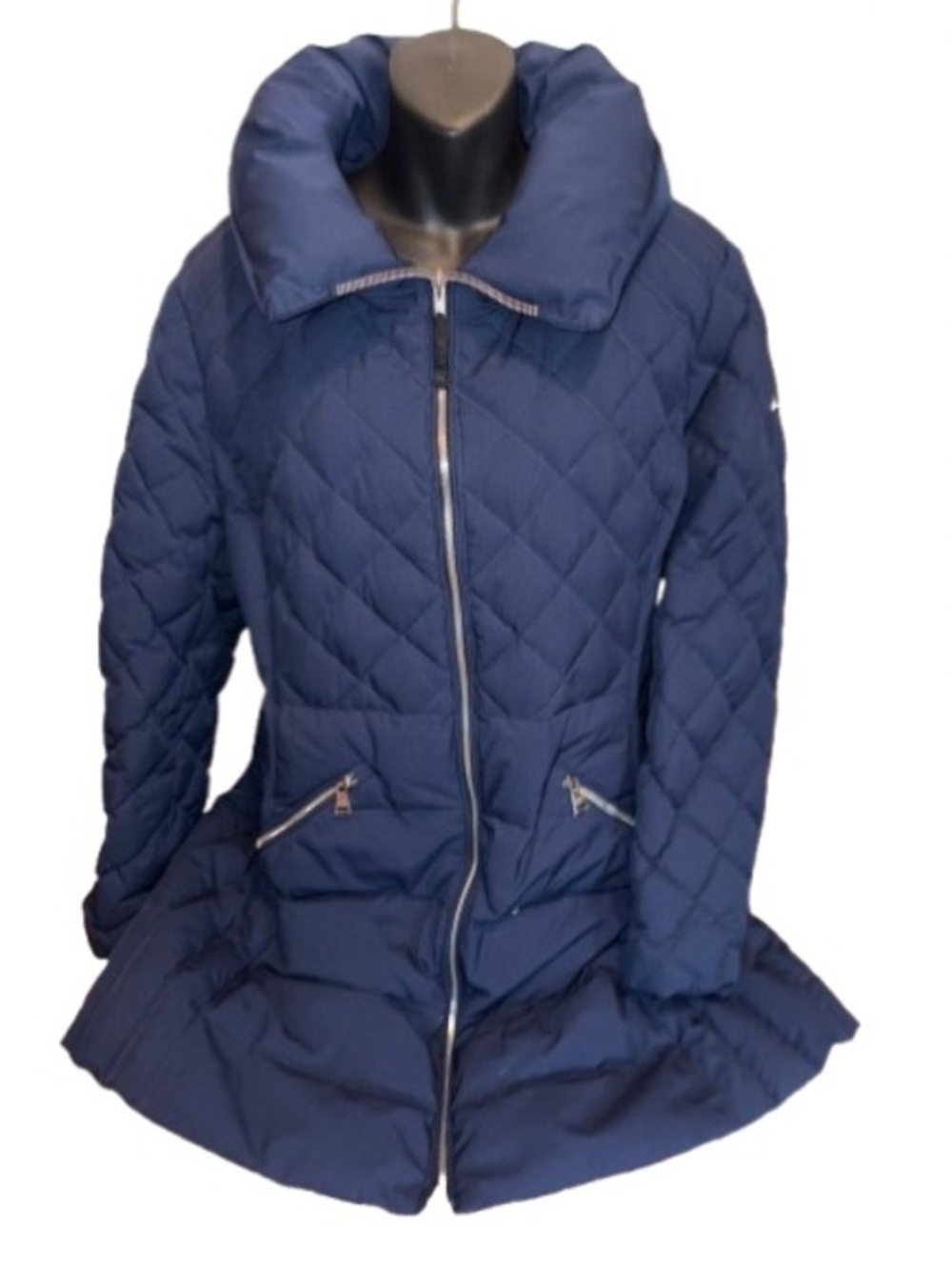Karl Lagerfeld Paris Navy Down Quilted Winter Coat with zip out hood size XL